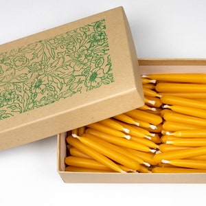 108 Small Beeswax Taper Candles20 minute burntime,2in image 3