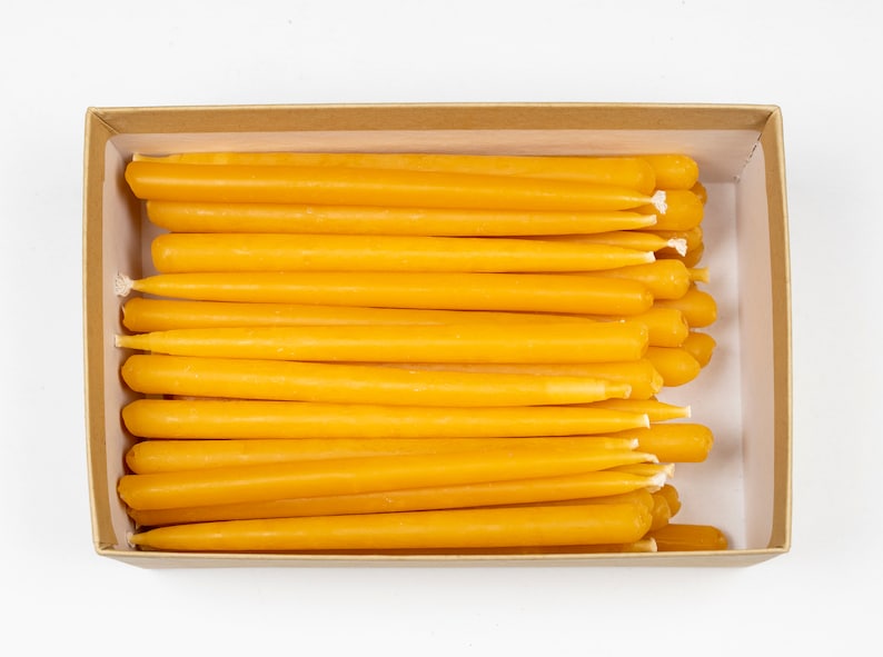 108 x 4inch Beeswax Taper Candles 1 hour burntime image 3