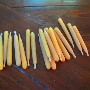27 x 2inch Beeswax Taper Candles 20 minute burntime image 1