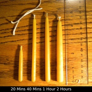 27 x 2inch Beeswax Taper Candles 20 minute burntime image 2