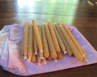 27 Small Beeswax Taper Candles(one hour burntime)