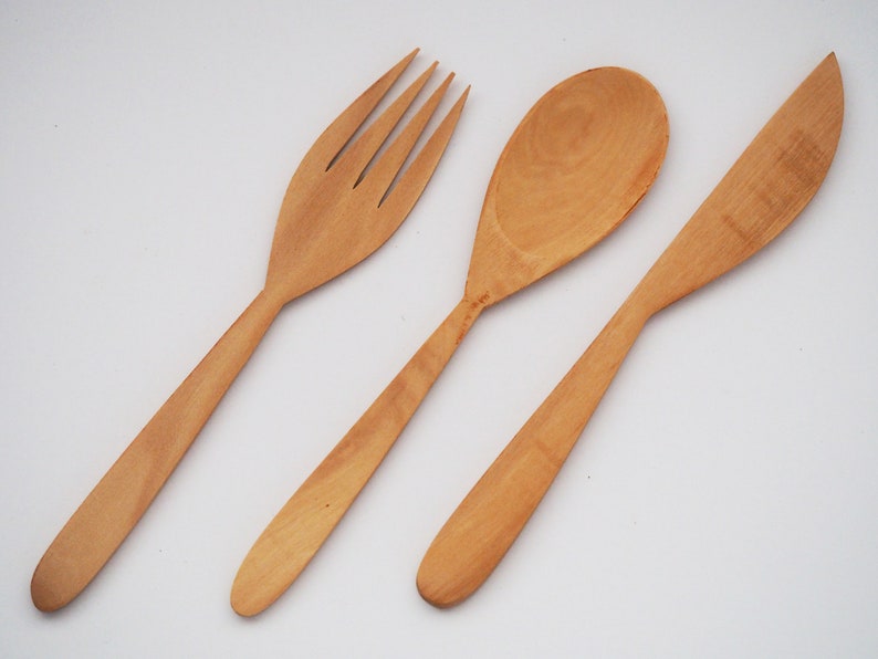 Wooden Cutlery Individual pieces Fork spoons Knife Etsy