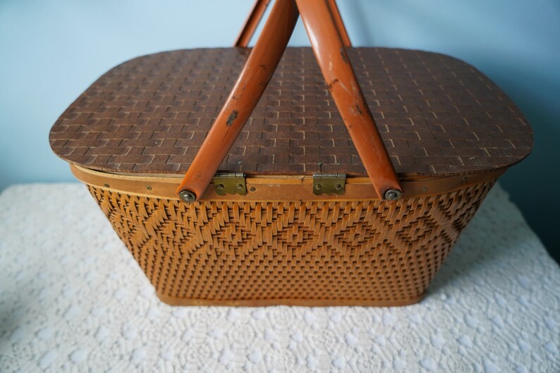 Redman Picnic Basket Vintage 1950's Etsy