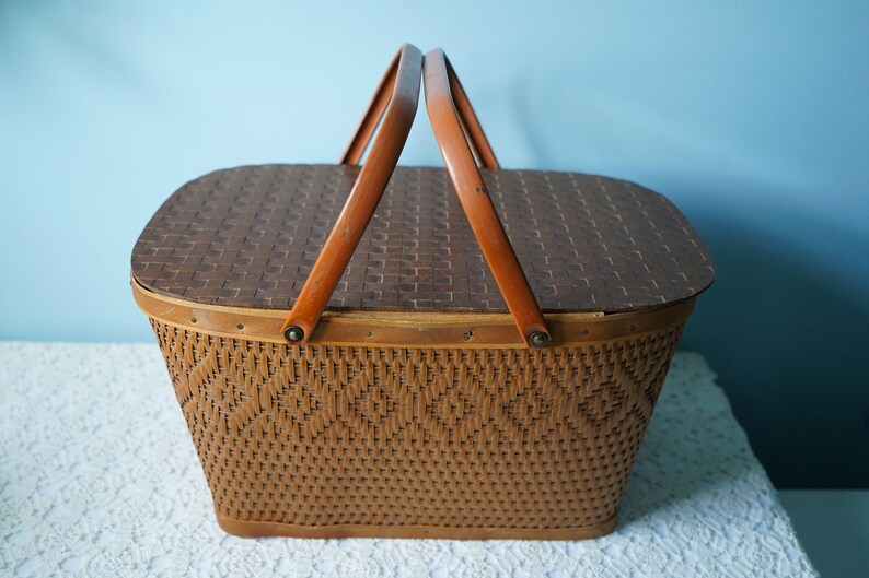Redman Picnic Basket Vintage 1950's Etsy