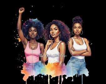 Black Girl Magic PNG Afro Queen Clipart | Melanin Power Digital Art | Sublimation Design