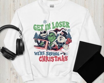 Grinch Christmas Sweatshirt, Jack Skellington Snowman, Xmas Movie Shirt