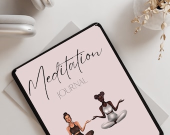 Digital Meditation Journal - Journal for Healing, Gratitude, Wellness, Affirmation - Mindfulness Tracker