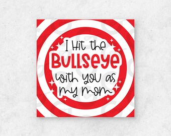 Bullseye Mother's Day Cookie Tag - Two Sizes 2" & 2.2"