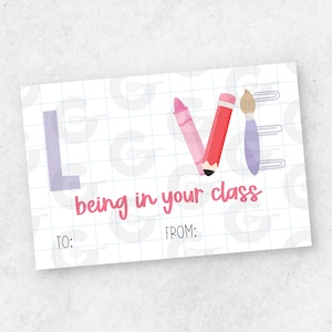 CARTE 6 x 4 po - J'adore être dans votre classe (pour les enseignants) - Cookie de la Saint-Valentin imprimable