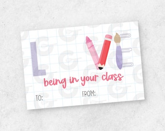Teacher Valentine's Day Cookie Printable - 6x4 (2/page, ready to print and cut)