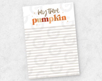 Hey There Pumpkin Fall/Autumn Cookie Card Printable - 3.5" x 5"
