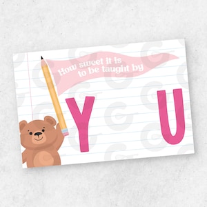 6 "x 4" KARTE - How Sweet It Is To Be Taught By You (für Lehrer) - Valentinstag Cookie zum Ausdrucken