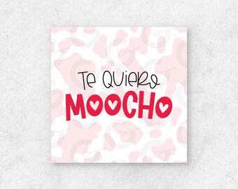 2" TAG - Te Quiero MOOcho -  Valentine's Day Cookie Printable