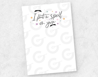 I Put a Spell On You, Halloween Cookie Card- 3.5" x 5" (QTY 4, Tiled, Ready-to-Cut)