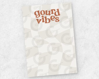 Gourd Vibes, FallCookie Card- 3.5" x 5" (QTY 4, Tiled, Ready-to-Cut)