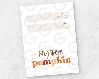 3" Hey There Pumpkin Cookie Topper Printable