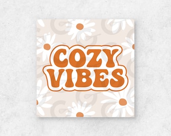 Cozy Vibes Fall/Autumn Cookie Tag Printable - 2"