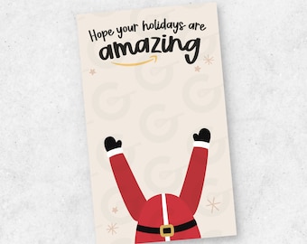 4.5" x 7.5" Amazing Holidays/Santa - Cookie Gift Card and Cookie Backer Printable (Ready to Print & Cut)
