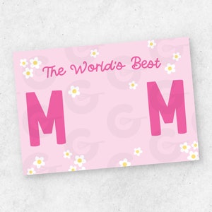 5 "x 3,5" Weltbeste ""MOM"" - Muttertags-Cookie-Karte zum Ausdrucken