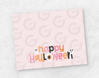5" Topper - Halloween Cookie Topper - Happy Halloween Pink