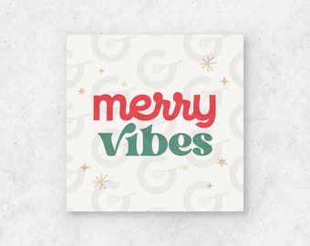 Merry Vibes Cookie Tag Printable