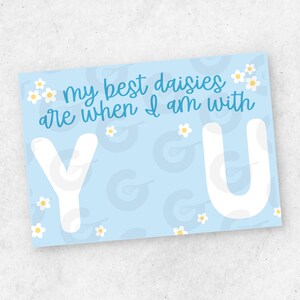 CARTE 5 x 3,5 pouces - ma meilleure carte de marguerites - carte de téléchargement numérique/cookie pour la Saint-Valentin imprimable