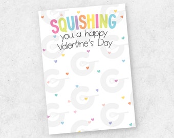 3.5" x 5" CARD - Squishing Valentine's - Valentine's Day Cookie Printable
