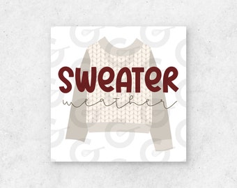 Sweater Weather Fall/Autumn Cookie Tag Printable - 2"