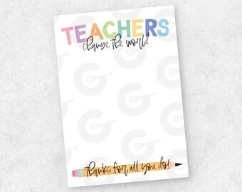 3.5" x 5" Teachers Change the World - Teacher Appreciation Cookie Printable