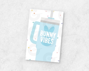 Bunny Vibes - Easter Tag Printable - 2" x 3" Cookie Printable Tags(12/page Ready to Print & Cut)