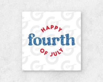 2" 4th of July Cookie Tag Printable - Ready for Cutting 20/Page