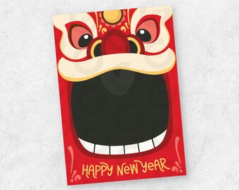 Happy New Year Lion Dance 'Head' Card