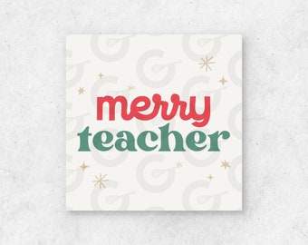 Merry Teacher Cookie Tag Printable
