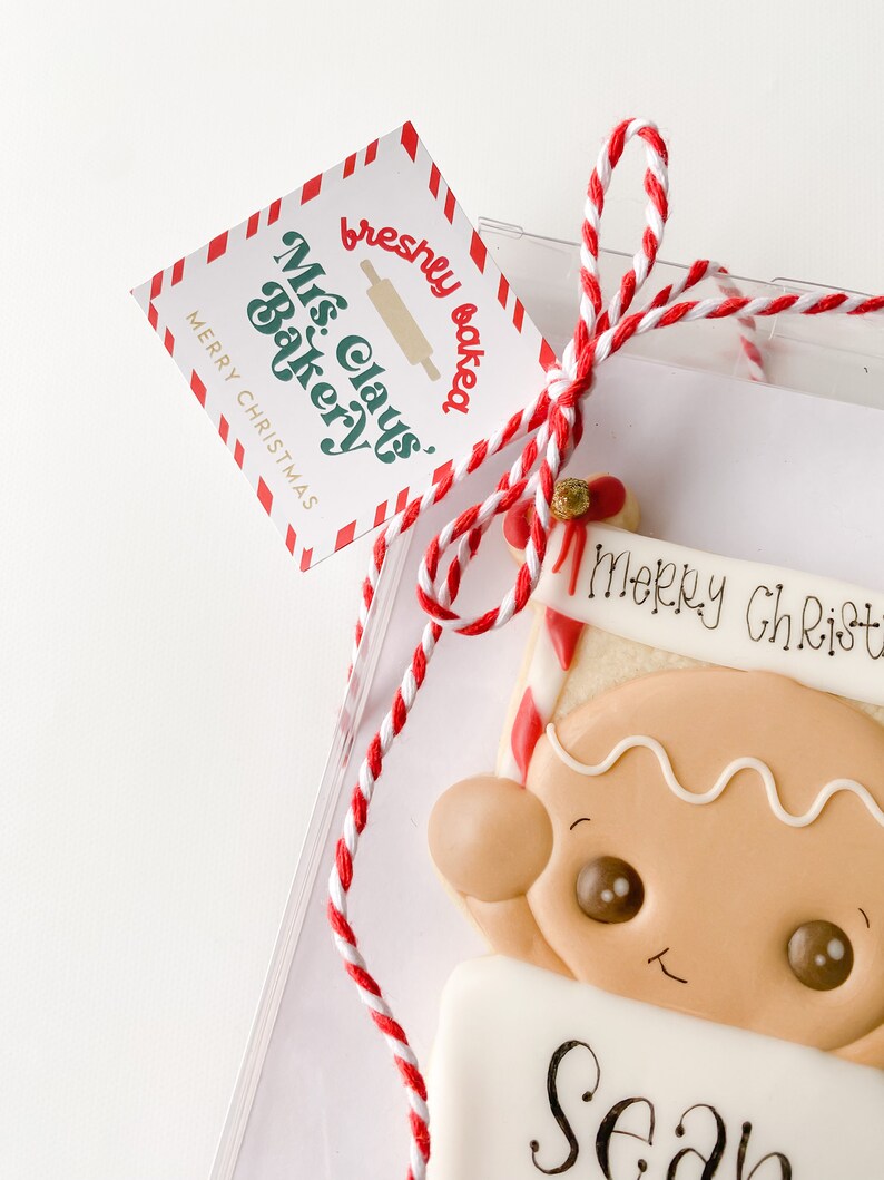 Mrs. Claus' Bakery Cookie Tag Printable Etsy