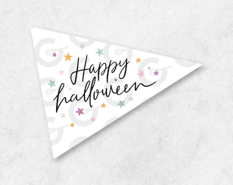 Happy Halloween Cookie Pennant Tag Printable