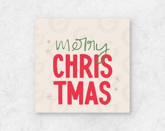 2" Merry Christmas Cookie Tag Printable - (Ready to Print & Cut 20/Page)