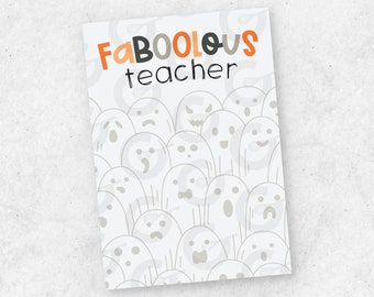 FaBOOlous Teacher Halloween Cookie Card- 3.5" x 5"