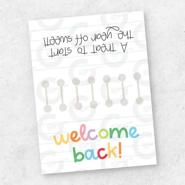 3" Topper - Back to School Cookie Printable Treat Bag Topper - Welcome Back!