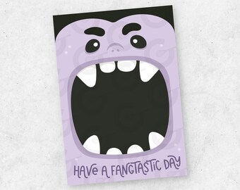 Fangtastic Day, Halloween Cookie Card- 3.5" x 5" (QTY 4, Tiled, Ready-to-Cut)