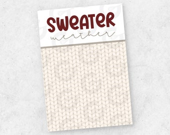 Sweater Weather Fall/Autumn Cookie Card Printable - 3.5" x 5"