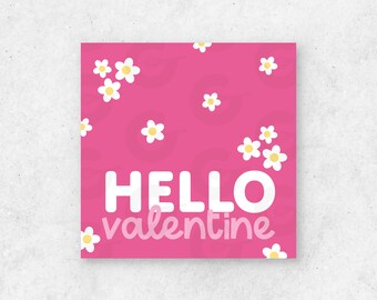 2" TAG - Hello Valentine - Valentine's Day Cookie Printable