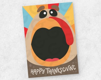 Happy Thanksgiving Gobbler Cookie Card- 3.5" x 5"