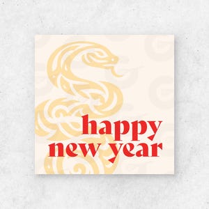 ÉTIQUETTE de 2 po. - Happy New Year - Téléchargement numérique du Nouvel An lunaire/Cookie imprimable