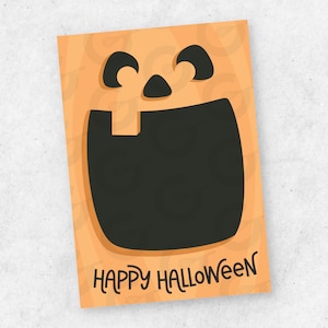 Happy Halloween-koekjekaart: 3,5 x 5 inch (4 AANTAL, tegels, kant-en-klaar)