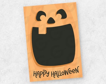 Happy Halloween Cookie Card- 3.5" x 5" (QTY 4, Tiled, Ready-to-Cut)