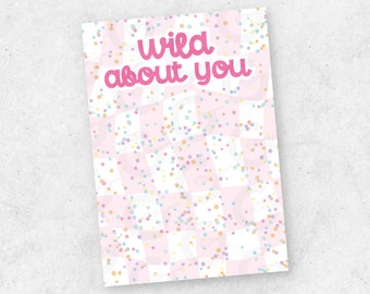 3.5" x 5" CARD - Wild About You - Valentine's Day Cookie Printable