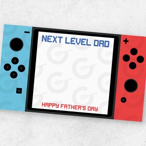 Next Level Dad - Gamer/Switch Cookie Card - Vaderdag afdrukbaar
