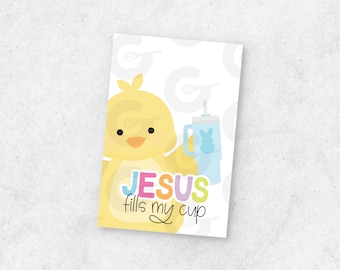 Jesus Fills My Cup - Easter Tag Printable - 2" x 3" Cookie Printable Tags(12/page Ready to Print & Cut)