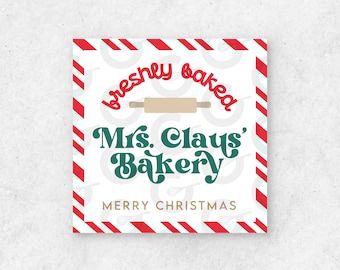 Mrs. Claus' Bakery Cookie Tag Printable