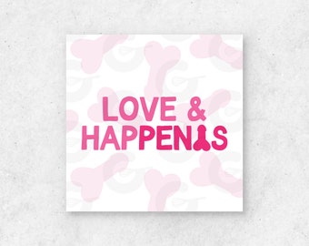 2" TAG - Love & HapPENIS - Valentine's Day Cookie Printable